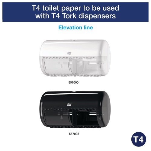 Tork T4 Conventional Toilet Paper Roll Advanced 2-Ply White 320 Sheets (Pack of 36) 100320