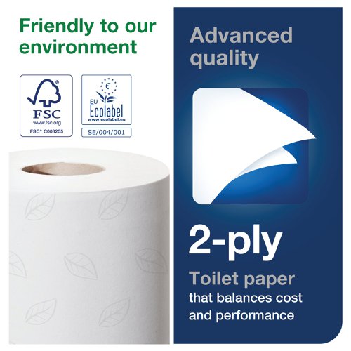 Tork T4 Conventional Toilet Paper Roll Advanced 2-Ply White 320 Sheets (Pack of 36) 100320