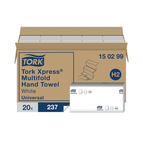 Tork Xpress Multifold Hand Towel Universal H2 20 Sleeves White (Pack of 4740) 150299