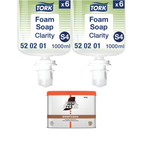 Tork Clarity Foam Soap Refill 1L x6 Buy 2 FOC Nescafe Azera 500g