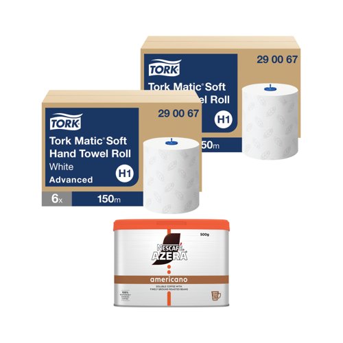 Tork Matic Hand Towel Roll 150m x6 Buy 2 Get FOC Nescafe Azera 500g