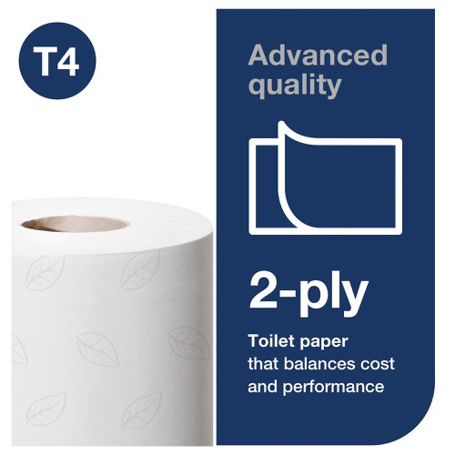 Tork T4 Conventional Toilet Roll Advanced 2-Ply White 200 Sheets (Pack of 36) 100200