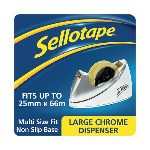 Sellotape Chrome Tape Dispenser Large 25mmx66m 575450