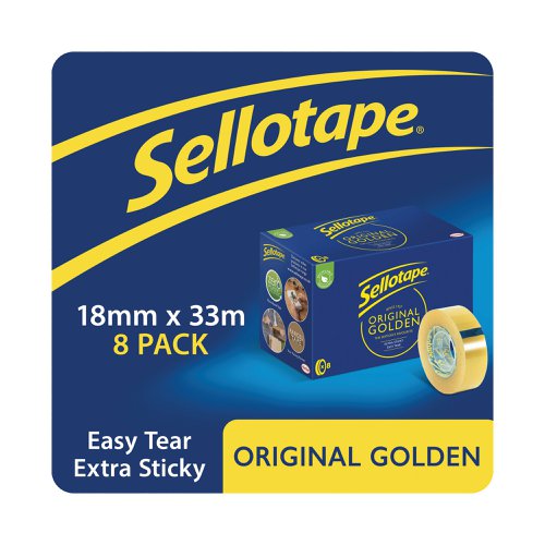 Sellotape Original Golden Tape 18mmx33m (8 Pack) 1443251