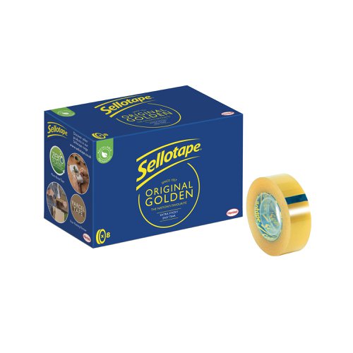 Sellotape Original Golden Tape 18mmx33m (8 Pack) 1443251 | SE04994 | Henkel