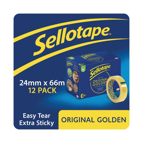 Sellotape Original Golden Tape 24mmx66m (12 Pack) 1443268 | Henkel