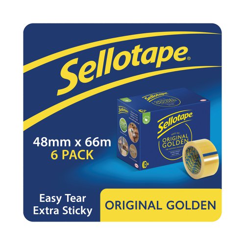 Sellotape Original Golden Tape 48mmx66m (6 Pack) 1443304