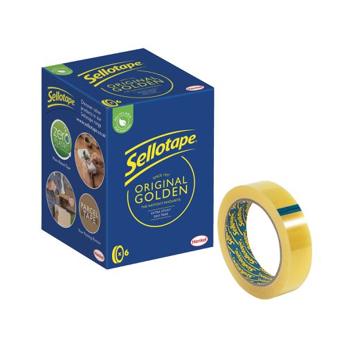 Sellotape Original Golden Tape 24mmx66m (Pack of 6) 1443306 | SE05145 | Henkel