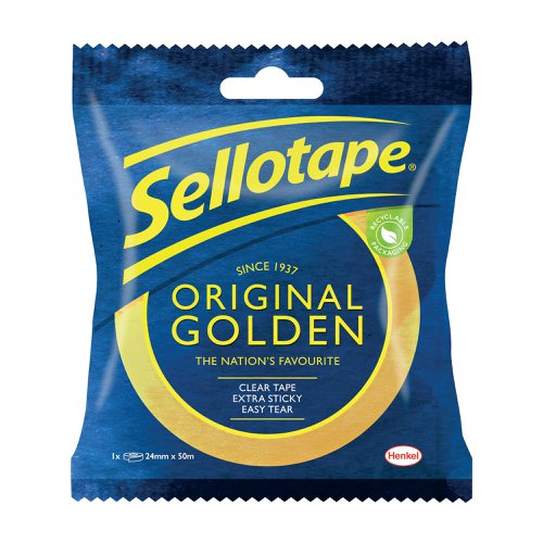 Sellotape Original Golden Tape 24mmx50m CDU (Pack of 24) 2928291 | SE06378 | Henkel