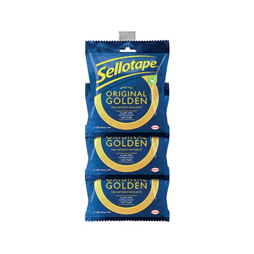 Sellotape Original Golden Tape 24mmx50m Clip Strip Pack Of 12 2928293