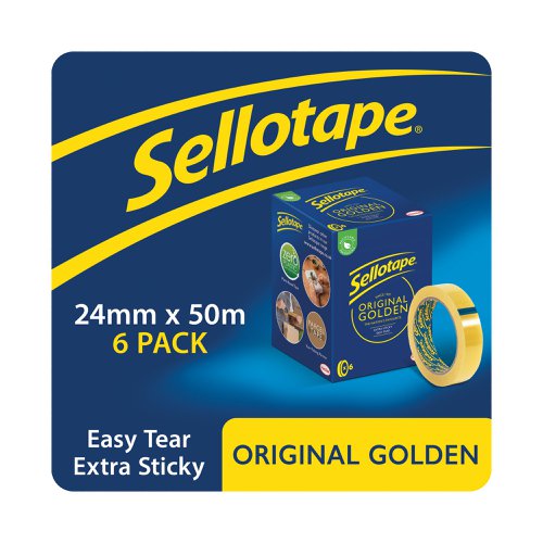 Sellotape Original Golden Tape 24mmx50m Pack Of 6 2928285