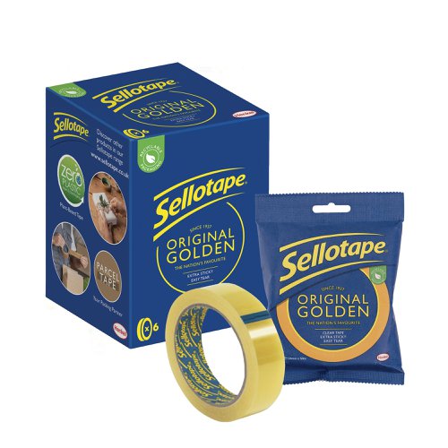 Sellotape Original Golden Tape 24mmx50m (Pack of 6) 2928285 | SE06383 | Henkel