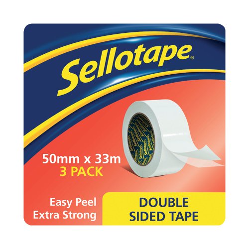 Sellotape Double Sided Tape 50mmx33m (3 Pack) 1447054 | SE2294 | Henkel