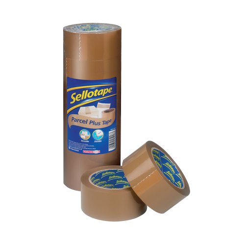 Sellotape Polypropylene Packaging Tape 50mmx66m Brown Pack Of 6 1445172