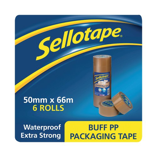 Sellotape Polypropylene Packaging Tape 50mmx66m Brown (Pack of 6) 1445172 | Henkel