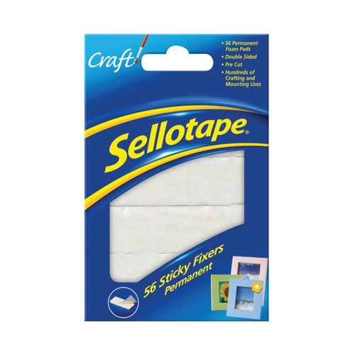 Sellotape Sticky Fixers Permanent 12mmx25mm (56 Pack) 1445423