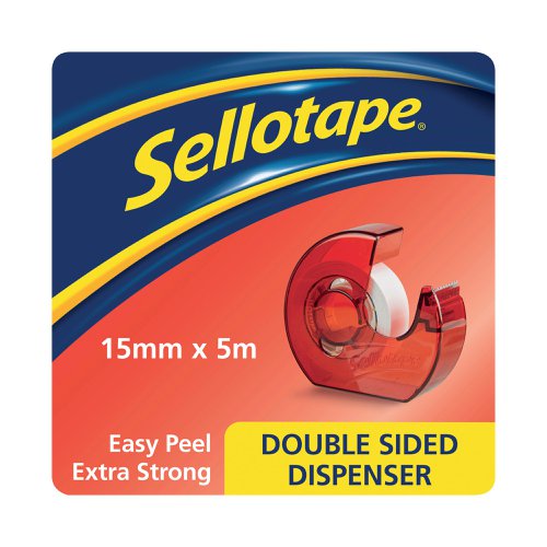 Sellotape Double Sided Tape and Dispenser 15mm x 5m 1766008 | SE4275 | Henkel