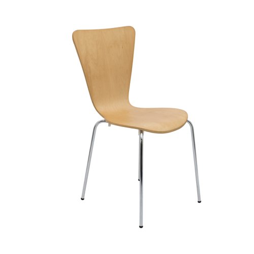 5 Star Recess Heavy Duty Chair Beech Pack of 4 SF1004342
