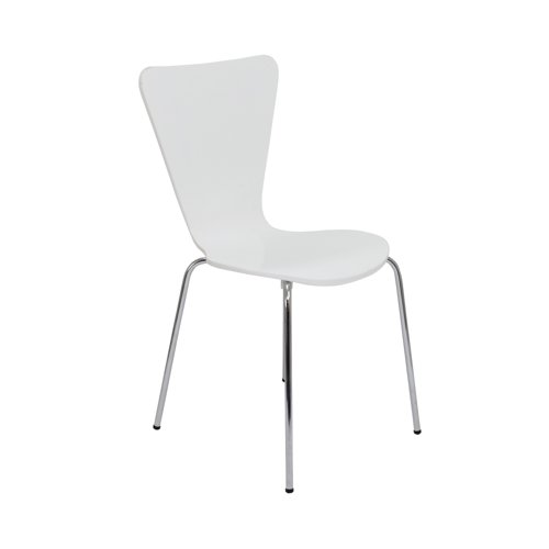 5 Star Recess Heavy Duty Chair White Pack of 4 SF1004343