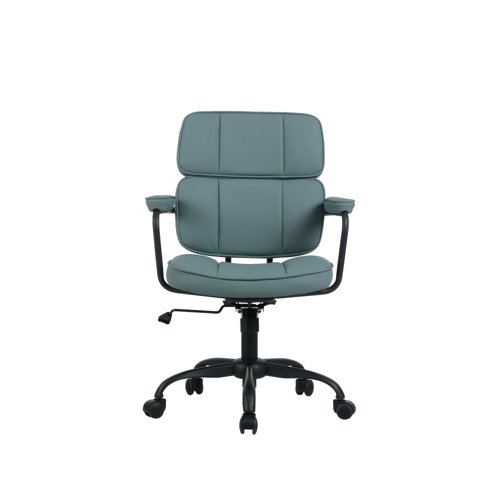 Sky Executive Chair with Fixed Arms Leather Look Blue CH0542BLND