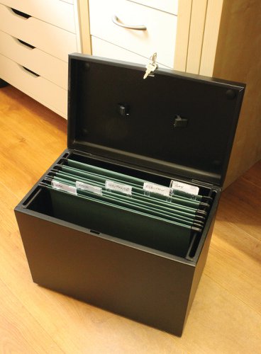 Cathedral Metal File Box Home Office A4 Black A4BK