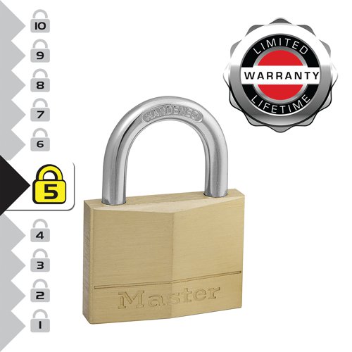 Master Lock 50mm Brass Padlock with 2 Keys 150EURD