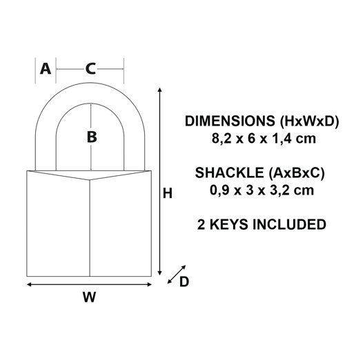 Master Lock 60mm Brass Padlock with 2 Keys 160EURD