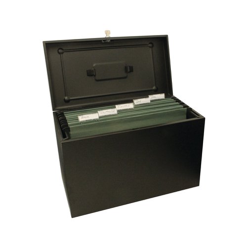 Cathedral Metal File Box Home Office Foolscap Black HOBK