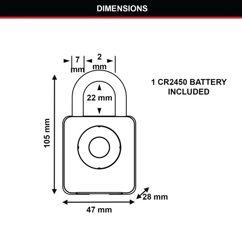 Master Lock Indoor Bluetooth Padlock Black 4400EUREC SG36521