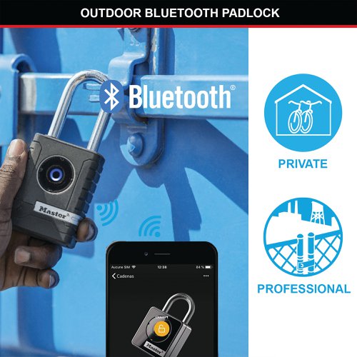 Master Lock Outdoor Bluetooth Padlock Black 4401EURLHEC