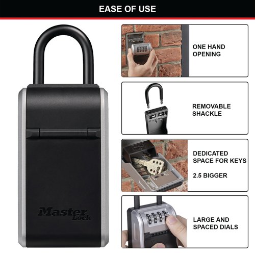 Master Lock Key Lock Box With Shackle Black/Grey 5480EURD | Master Lock