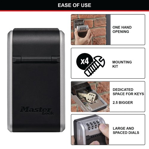 Master Lock Wall Mounted Key Lock Box Black/Grey 5481EURD