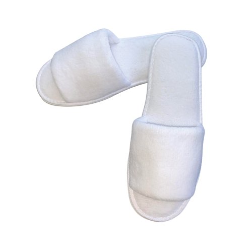 Coral Fleece Slipper in Paper Bags Open Toe 30cm EVA Sole (Pack of 100) SUPCFY004