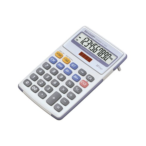 Sharp White And Grey 10 Digit Semi Desktop Calculator El334fb