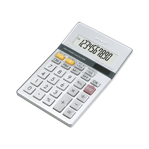 Sharp Silver 10-Digit Semi-Desktop Calculator EL-331ER SH02444