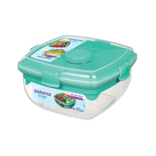 Sistema Salad Max to Go Coloured Clip 1.63L Clear 21357