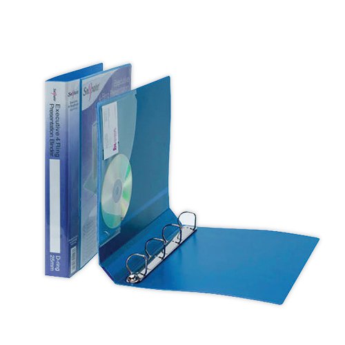 Snopake Executive Presentation 4D-Ring Binder A4 Electra Blue 13387