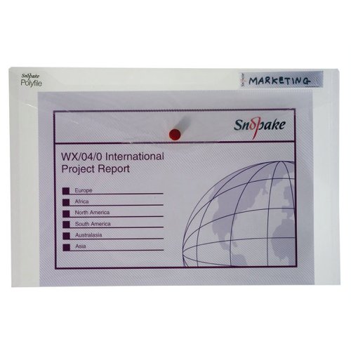 Snopake Polyfile Classic Foolscap Clear (Pack of 5) 11154X | SK11154 | Snopake Brands