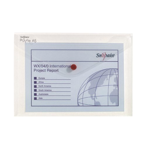 Snopake Polyfile Classic A5 Clear (Pack of 5) 11382 | SK11382 | Snopake Brands