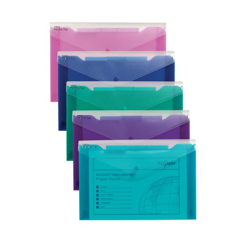 Snopake Polyfile Trio Electra Assorted A4 (Pack of 5) 14967 | SK13907 | Snopake Brands