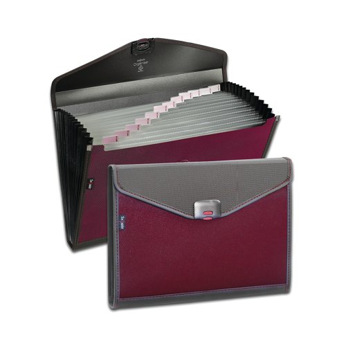 Snopake Zeon Organiser 13-Part Foolscap Ruby 15895