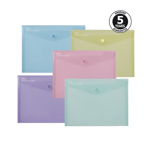 Snopake Reborn Polyfile A5 Assorted (Pack of 5) 15910