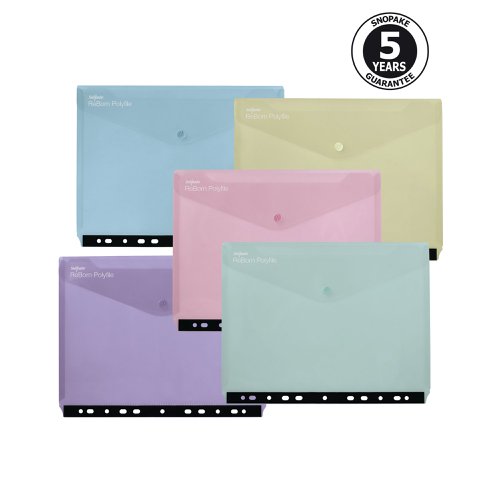 Reborn Polyfile Ring Binder Wallet Landscape Assorted (Pack of 5) 15916 | Snopake Brands