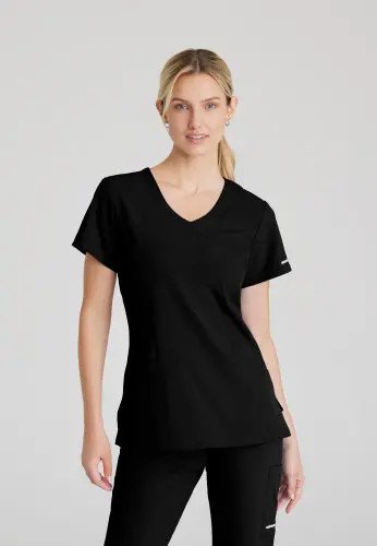 Skechers Female V Neck Scrub Top Black 2XL SK102/BLAC/2XL