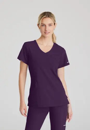 Skechers Female V Neck Scrub Top Eggplant XXS SK102/EGGP/XXS