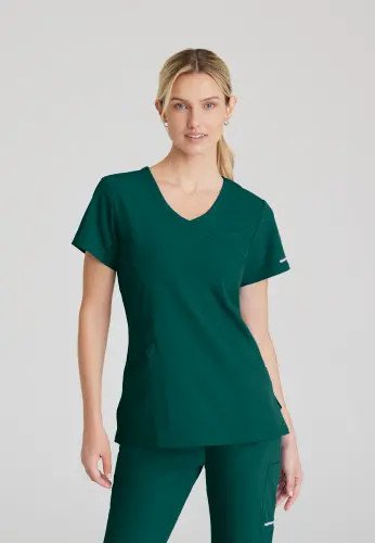 Skechers Female V Neck Scrub Top Hunter Green XXS SK102/HUNT/XXS