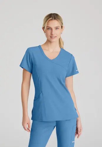 Skechers Female V Neck Scrub Top Ceil Blue 2XL SK102/Ceil Blue/2XL