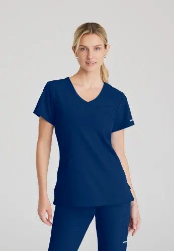 Skechers Female V Neck Scrub Top Navy XXS SK102/NAVY/XXS