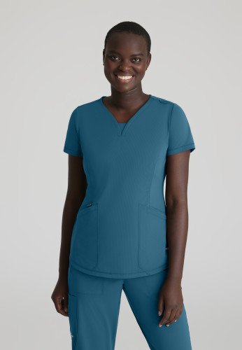 Skechers Slip-ins Serene Knit Scrub Top: Professional Comfort for Healthcare Professionals Bahama Bl