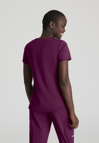 Skechers Slip-ins Serene Knit Scrub Top: Professional Comfort for Healthcare Professionals Wine XXS